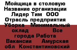 Мойщица в столовую › Название организации ­ Лидер Тим, ООО › Отрасль предприятия ­ Уборка › Минимальный оклад ­ 22 000 - Все города Работа » Вакансии   . Амурская обл.,Константиновский р-н